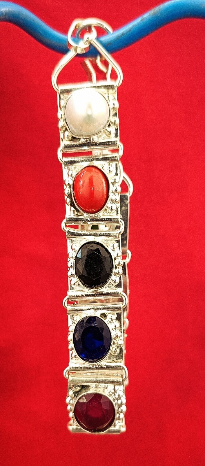 Navratan Bracelet Navratna Silver Chain Bracelets Birthstone Wristband Bracelet