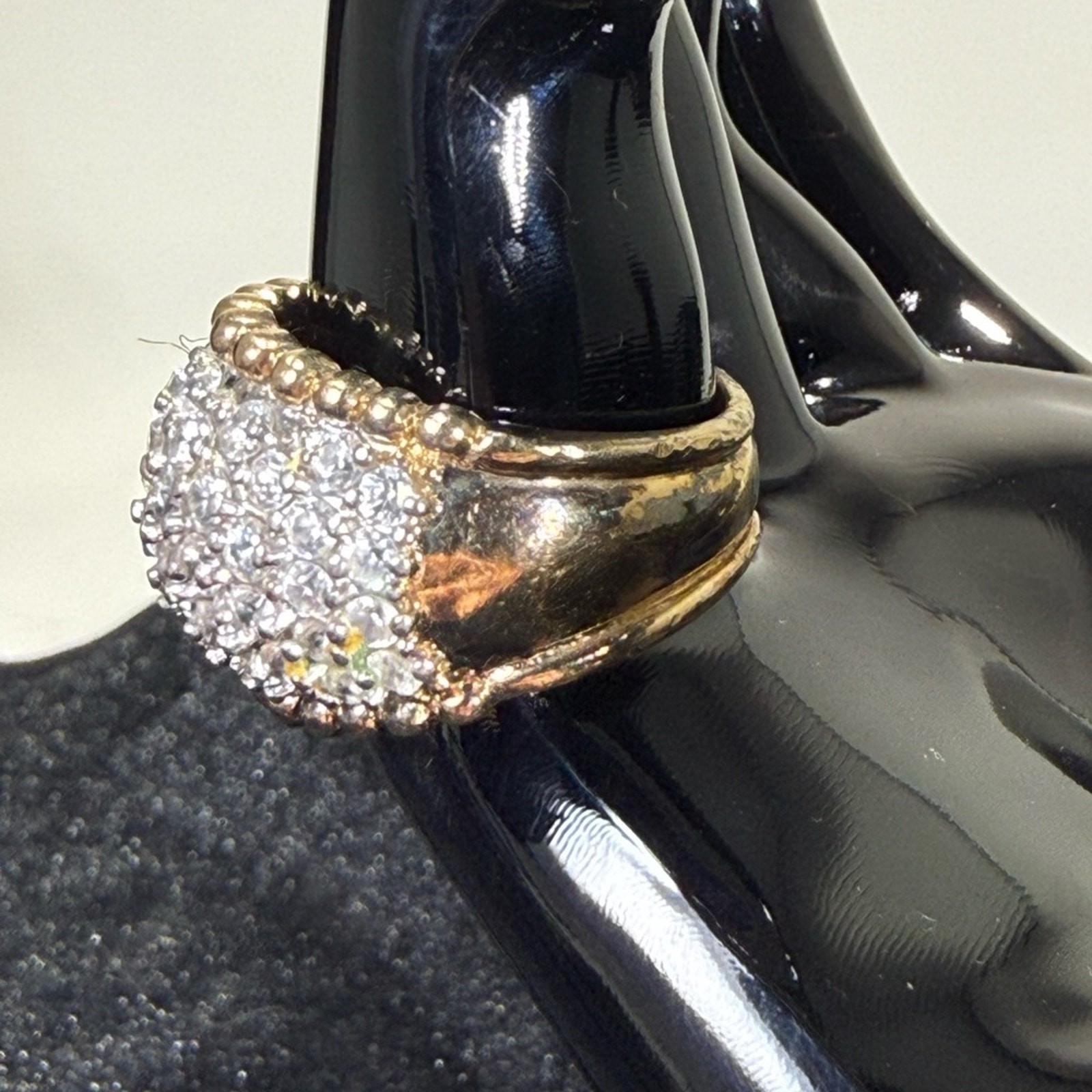 White Gold over Sterling Silver Multi Stone Ring size 7.75 9.4 grams