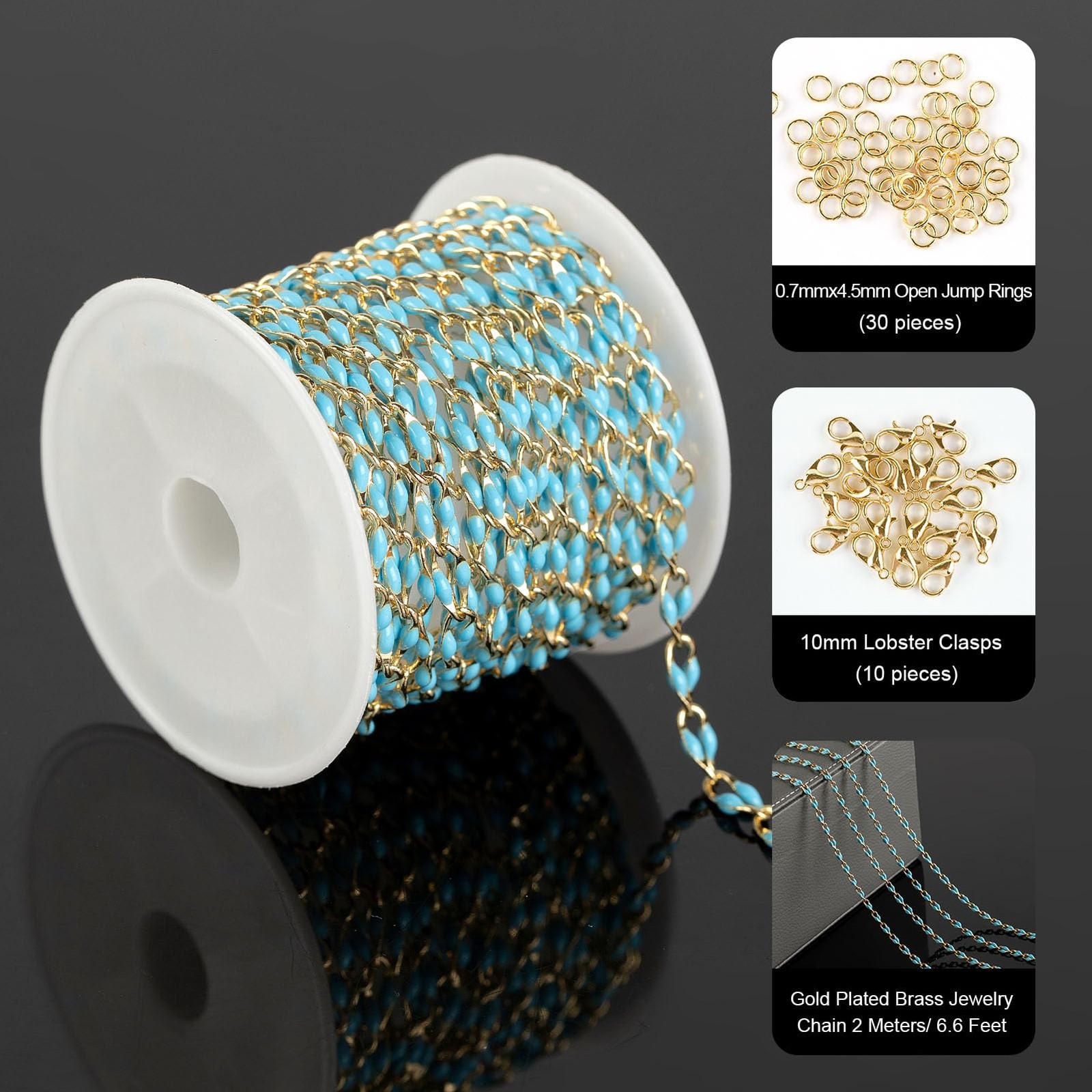 YOUBEIYEE Gold Plated Brass Chains for Necklace DIY Jewelry Supplies, 2 Meter…