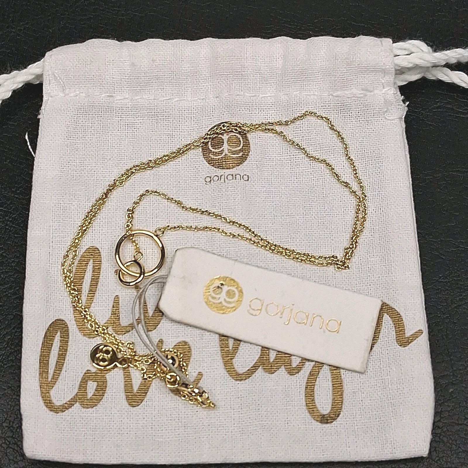 GORJANA Interlinked Ring Necklace Gold Tone NWT. 18.281