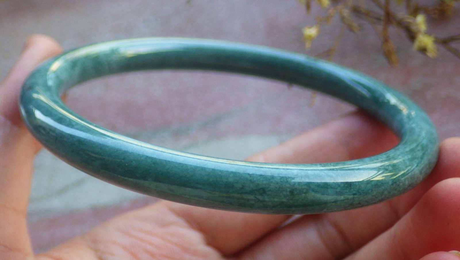 Video Certified Natural A JADE JADEITE Circle Bangle Bracelet 70 mm 134016