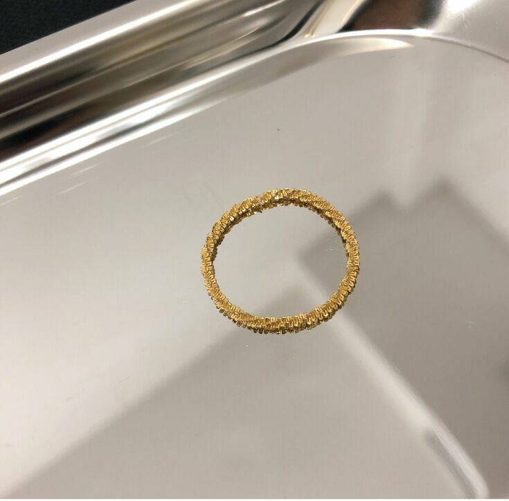 Woman 18k Gold Plated Stainless Steel Starry Chain Band Ring Joint Ring 6-10