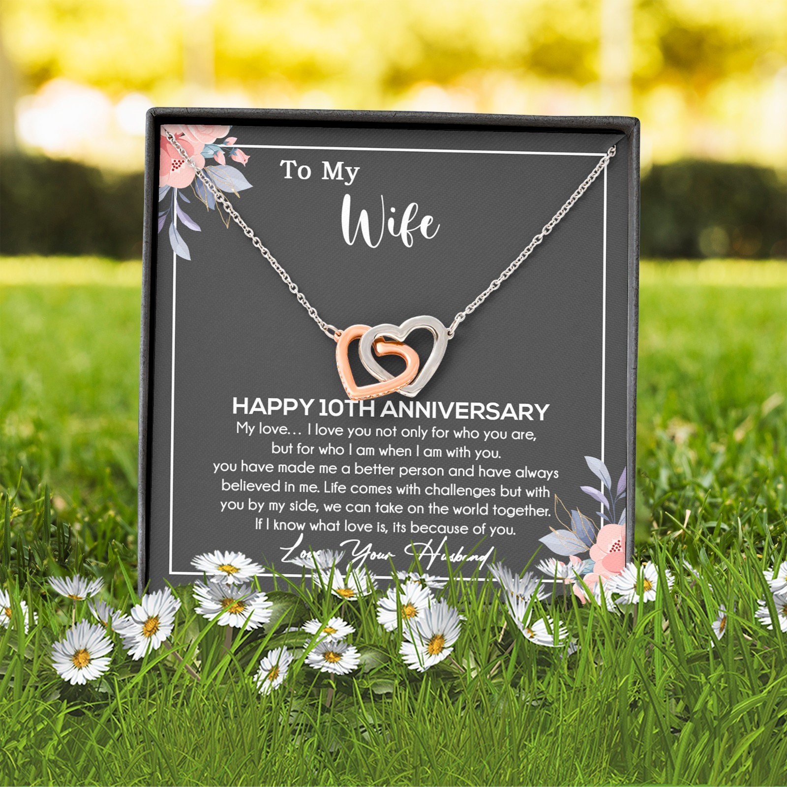 10th Anniversary Gift For Wife Necklace, 10 Year Anniversary, 10th Wedding Gift