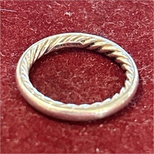 David Yurman Silver 925 Twisted Rope Band Ring Size 5 No Stone, 0 Gemstones