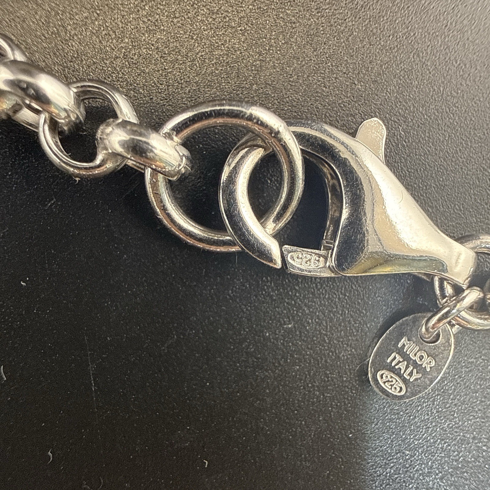 Vicenza Sterling Silver Necklace Chain Link Station Italy Long 36″ QVC 42g