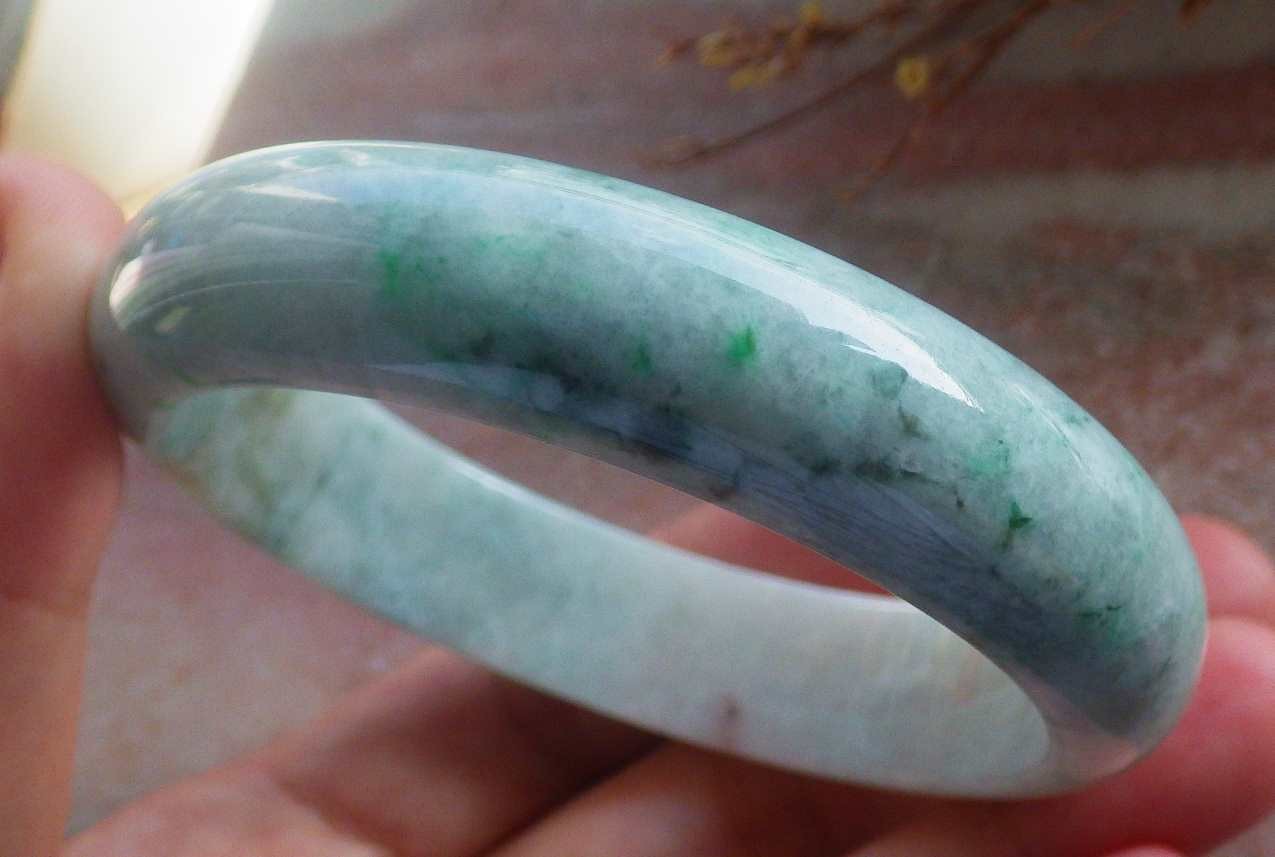Video Certified Green 100% Natural A JADE Jadeite Bangle Bracelet 59mm 手镯 716300