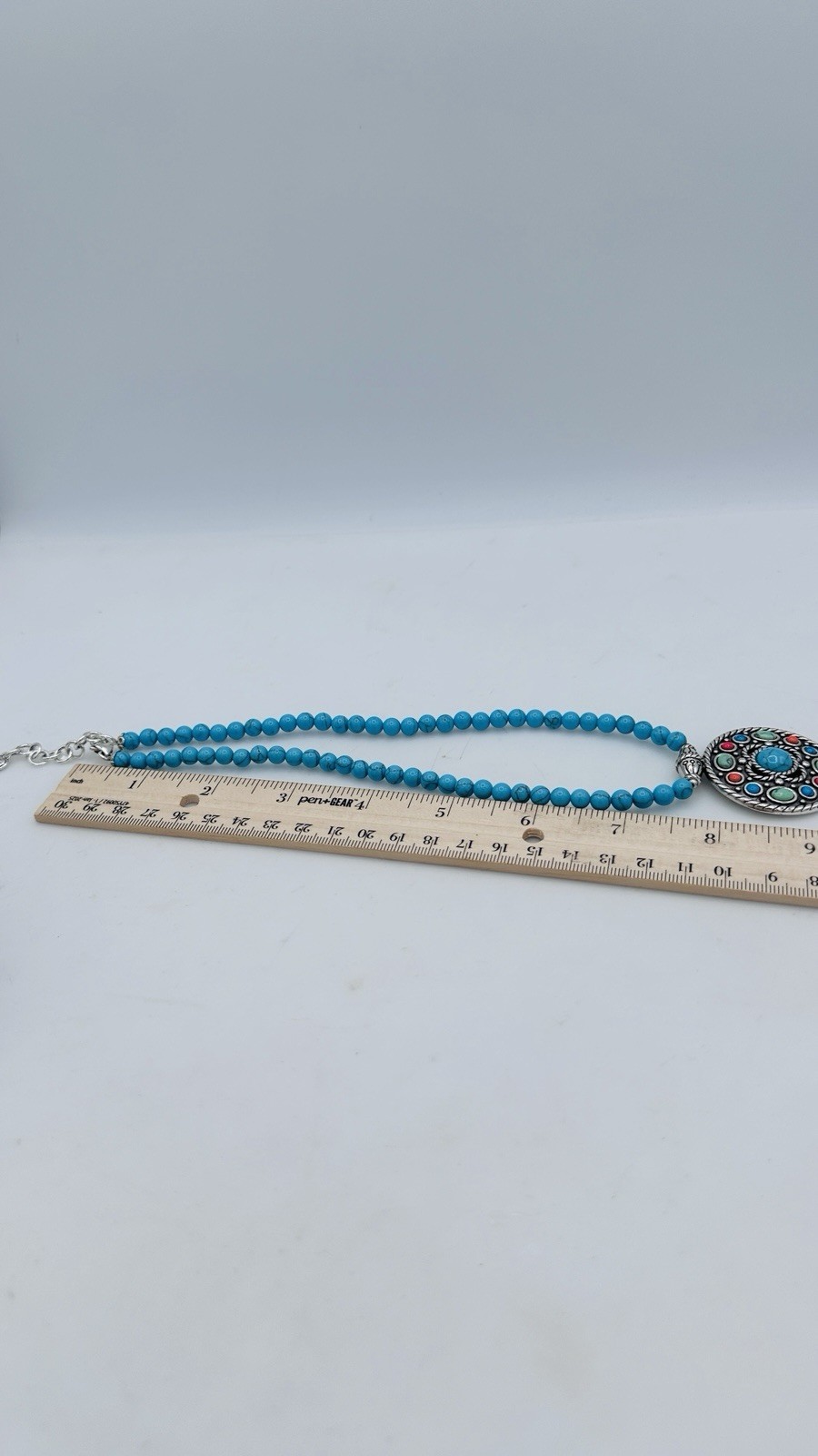 Brighton Loretto Mesa Turquoise Bead Medallion Necklace Colorful Pendant