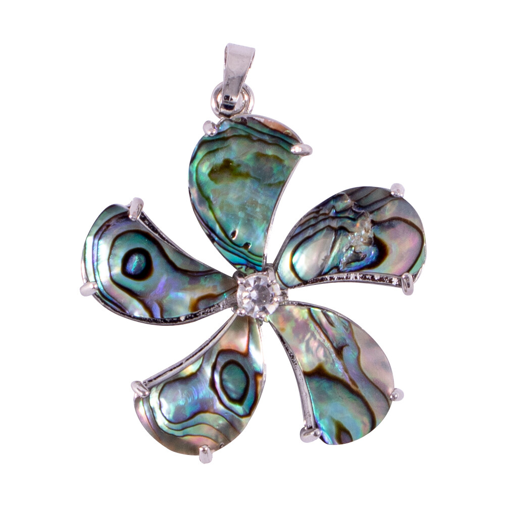 Natural Abalone Shell Pendants Lucky Pinwheel Flower Paua Shells Pendant for Wom