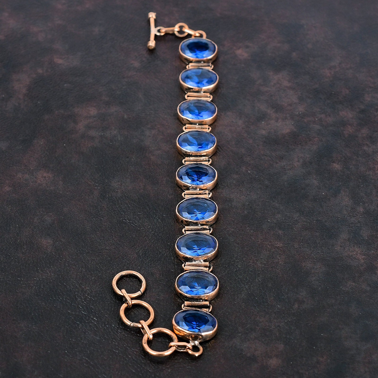 Tanzanite Quartz Adjustable Bracelet Handcrafted Copper Ethnic Gift Jewelry 6.0″