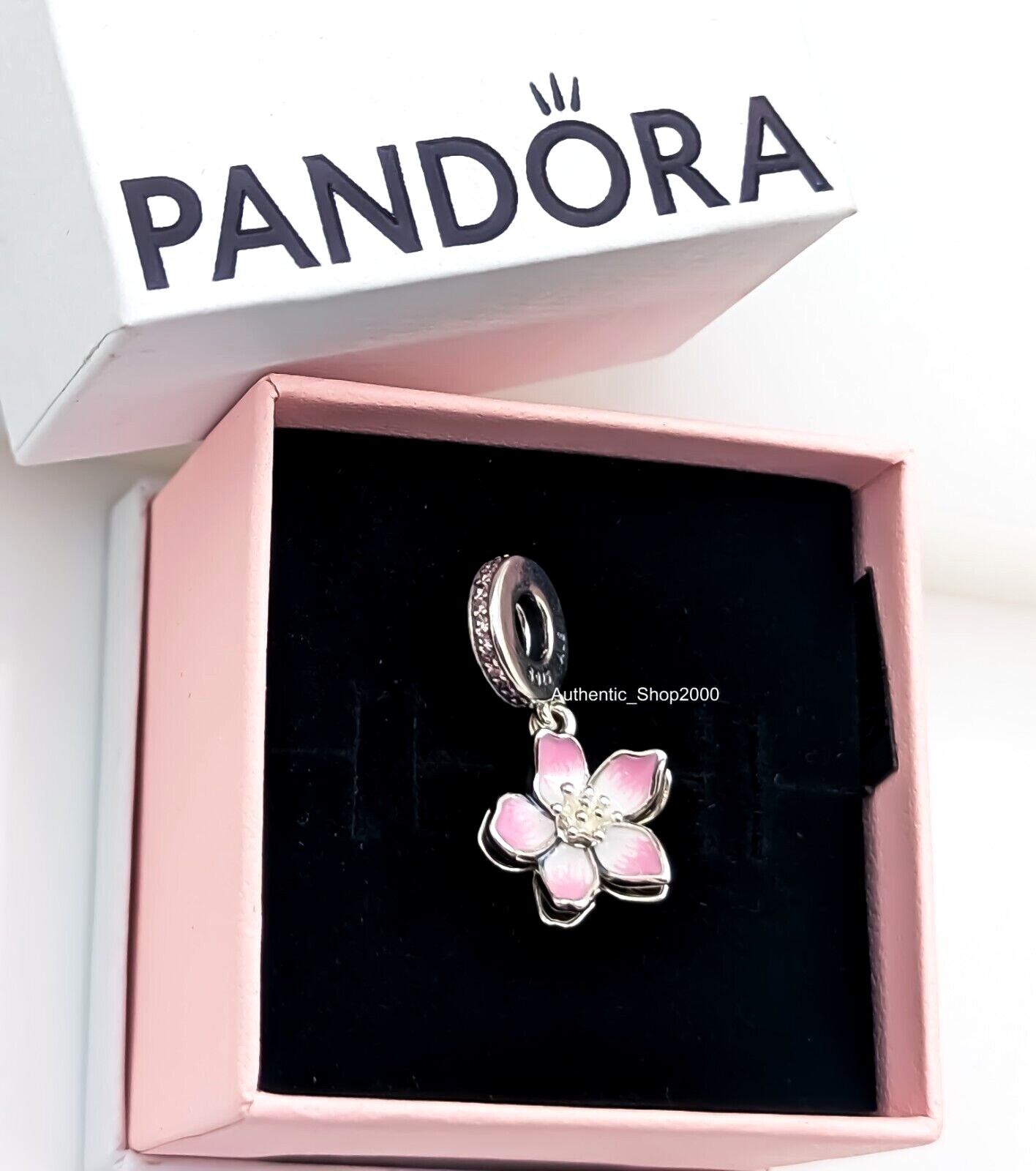 New 100% Authentic PANDORA 925 Moveable Pink Cherry Blossom Charm 790667C01