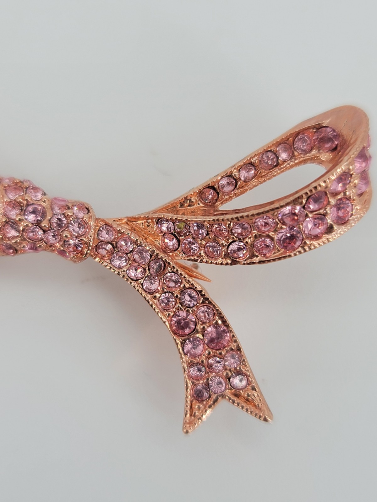 Lot of 2 KJL Marked Kenneth Jay Lane Pink Bow Brooch Pins