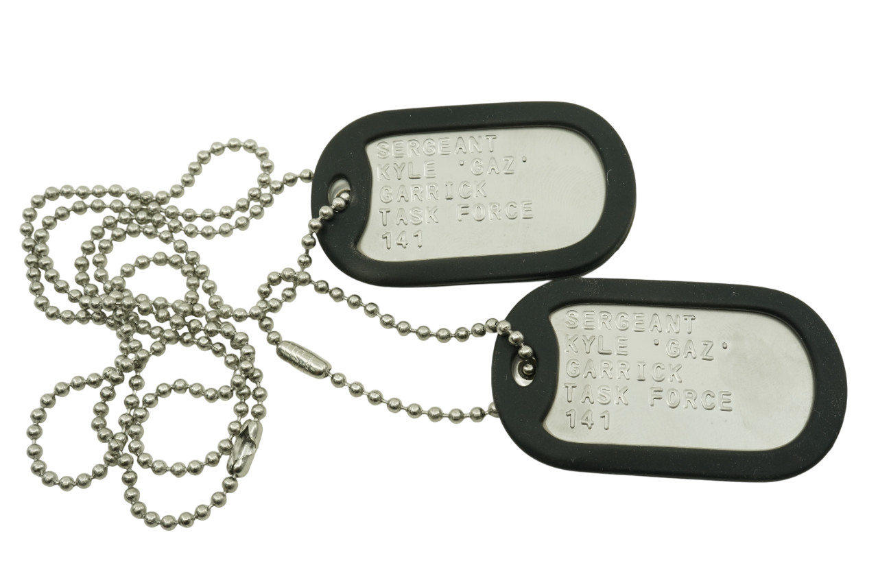 Sergeant Kyle “Gaz” Garrick Military Dog Tag Set Cosplay Halloween Prop