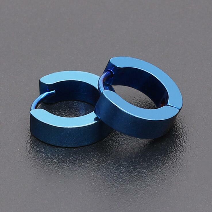 1 Pairs Women’s Men’s Punk Stainless Steel Hoop Loop Huggie Ear Stud Earrings