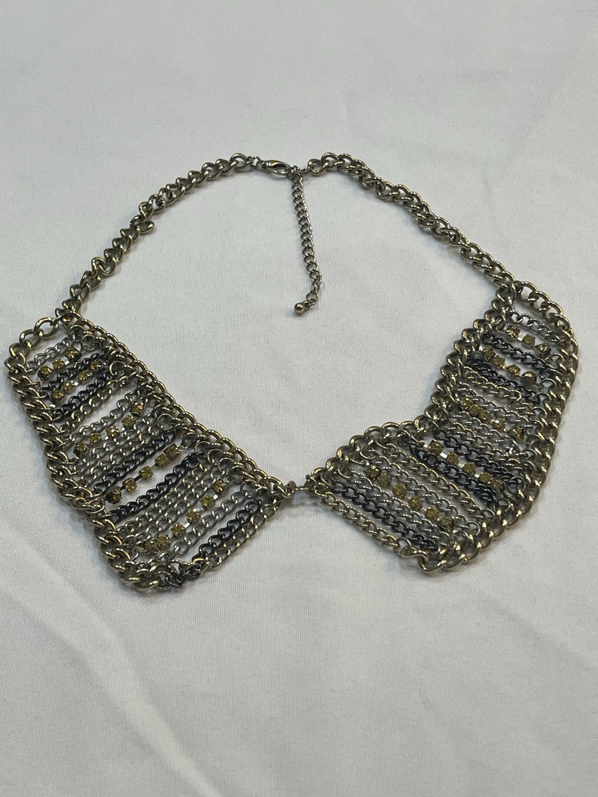 Gold Black Metal Rolo Chain Collar Necklace Lobster Clasp 19-24in