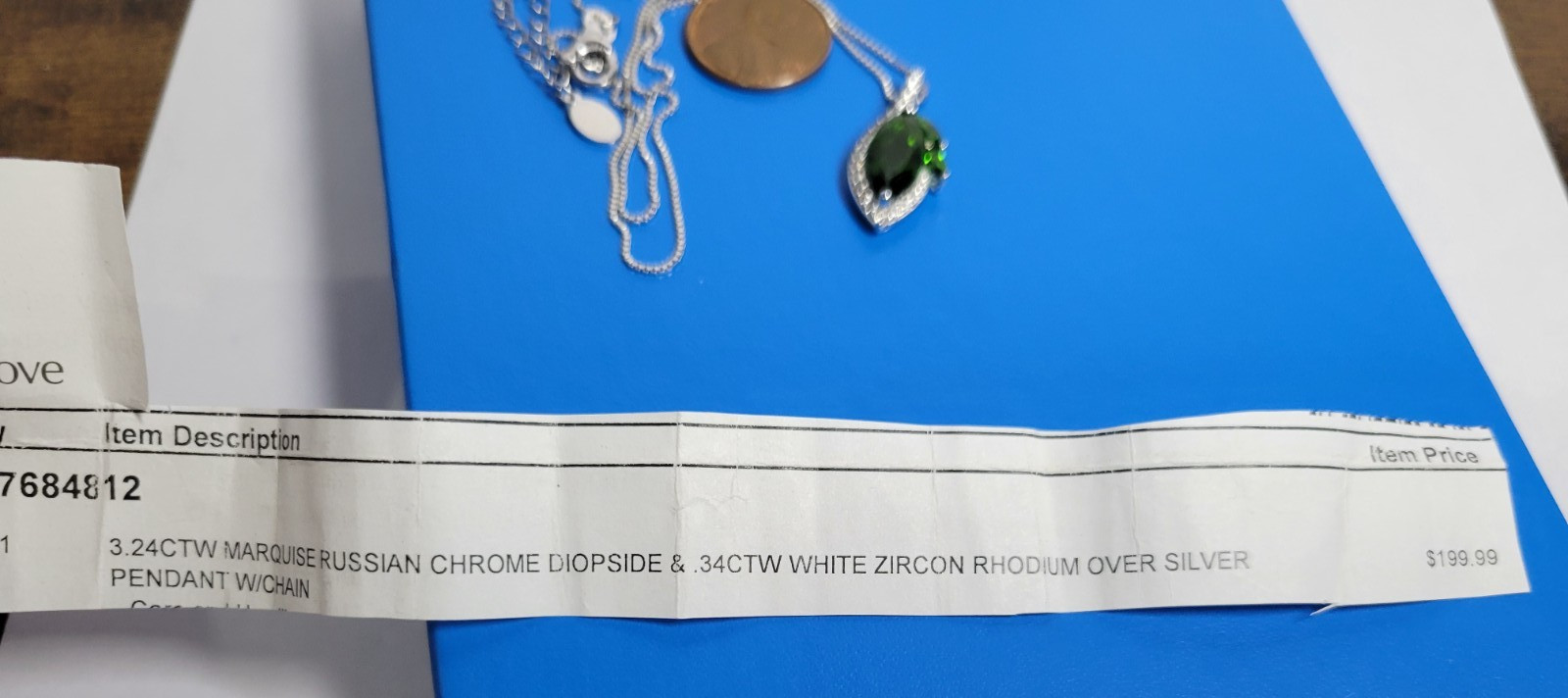 Green Chrome Diopside Rhodium Over Sterling Silver Pendant with Chain