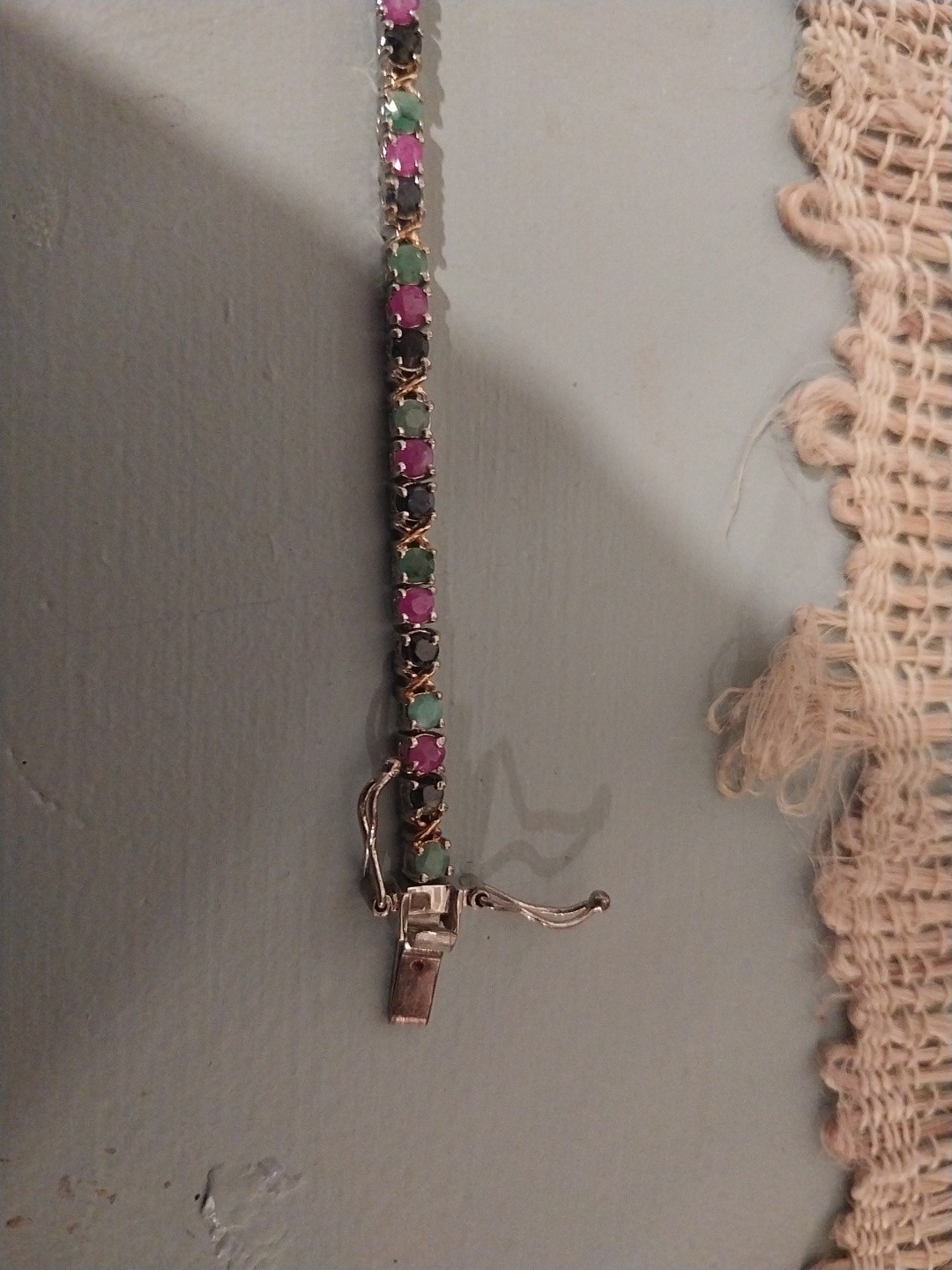Multi Gemstone XOXO Bracelet in 18K YG Plated &/PlatBond,7.25″, TCW=6.0 CTS