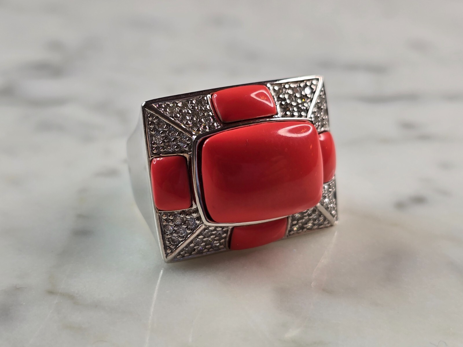 Womens Vintage Estate Sterling Silver Modernist Ring 12.0g E1882