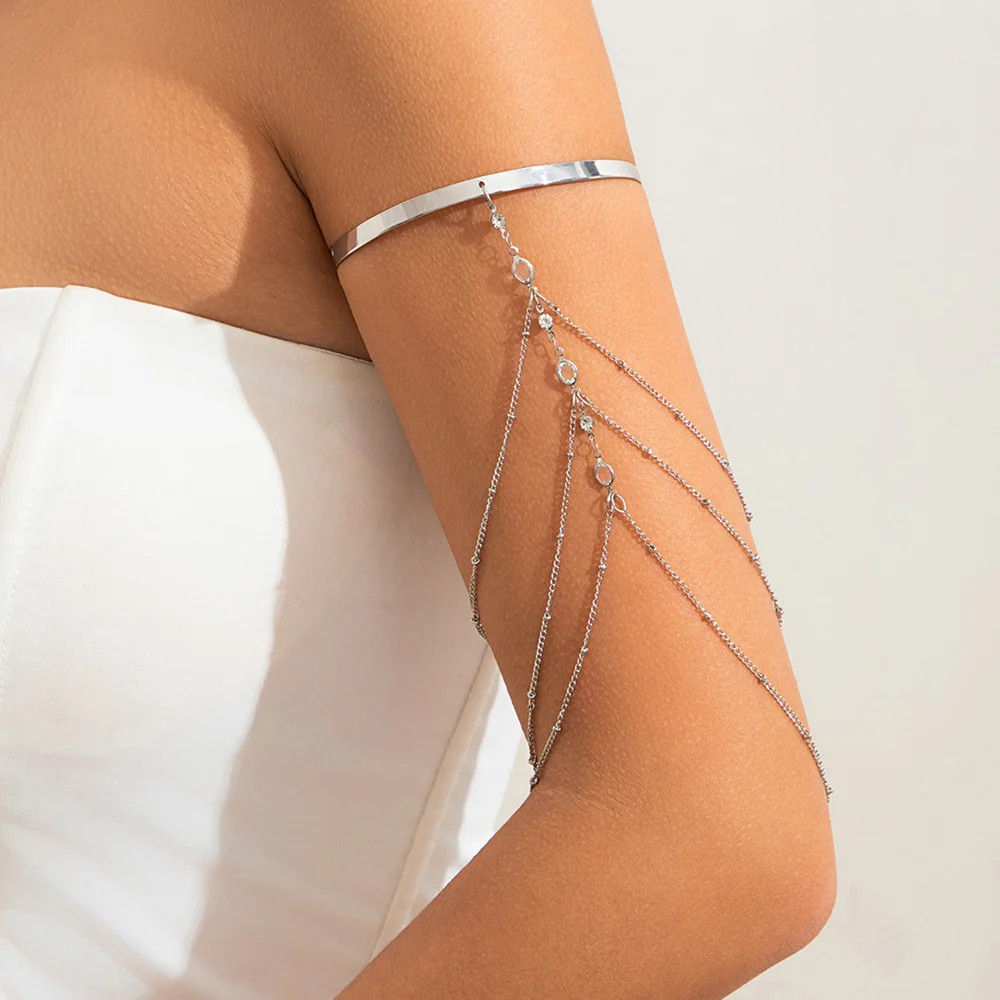 Trendy Arm Jewelry Fashion Multi-layered Chain Tassel Upper Women Accessories