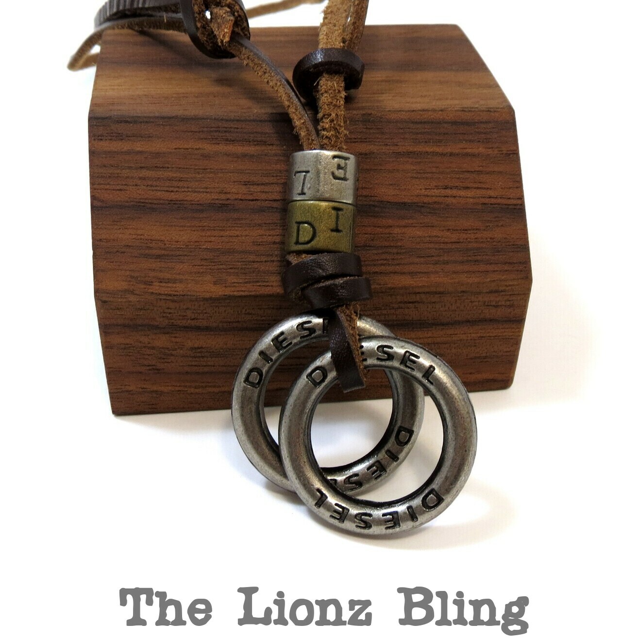 Urban Rustic vibe Genuine Leather Slipknot Necklace DIESEL Ring Pendants
