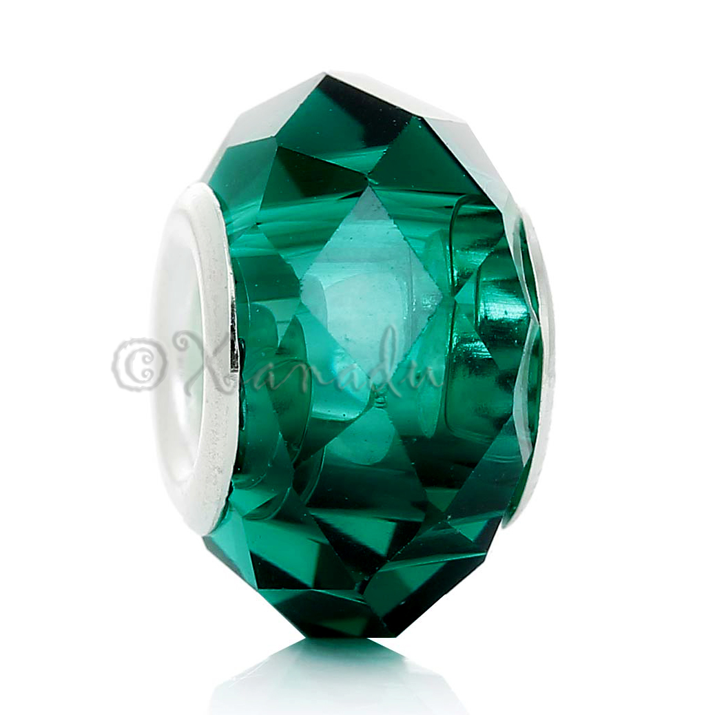 5PCs Teal Malachite Green Wholesale European Large Hole Beads For Bracelets