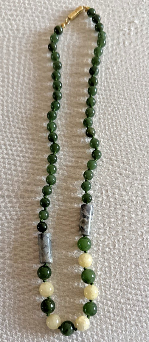 Long 18 Inches 10mm Natural Green Jade Gemstone Round Beads Necklaces