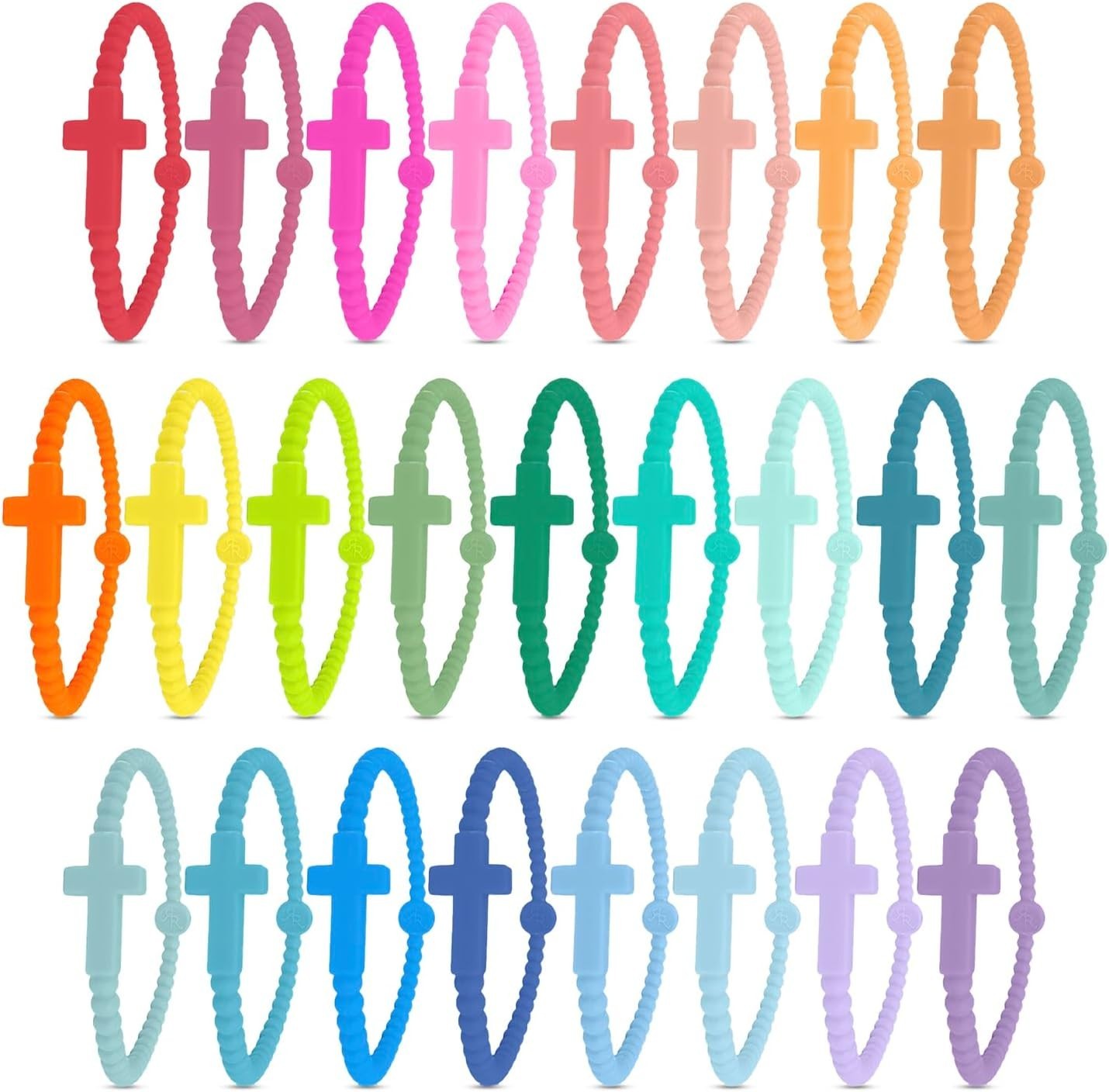 Comfortable Silicone Jesus Bracelets – 25 Pack Kaleidoscope Bangles for Sharing