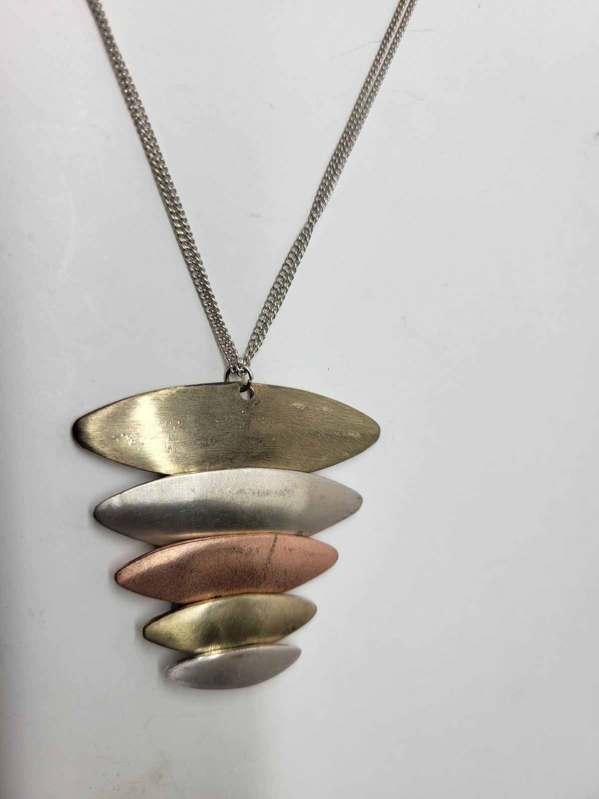 Bloomingdales Silver Tone Two Chain Strand Necklace w/ Pendant – New with Tags