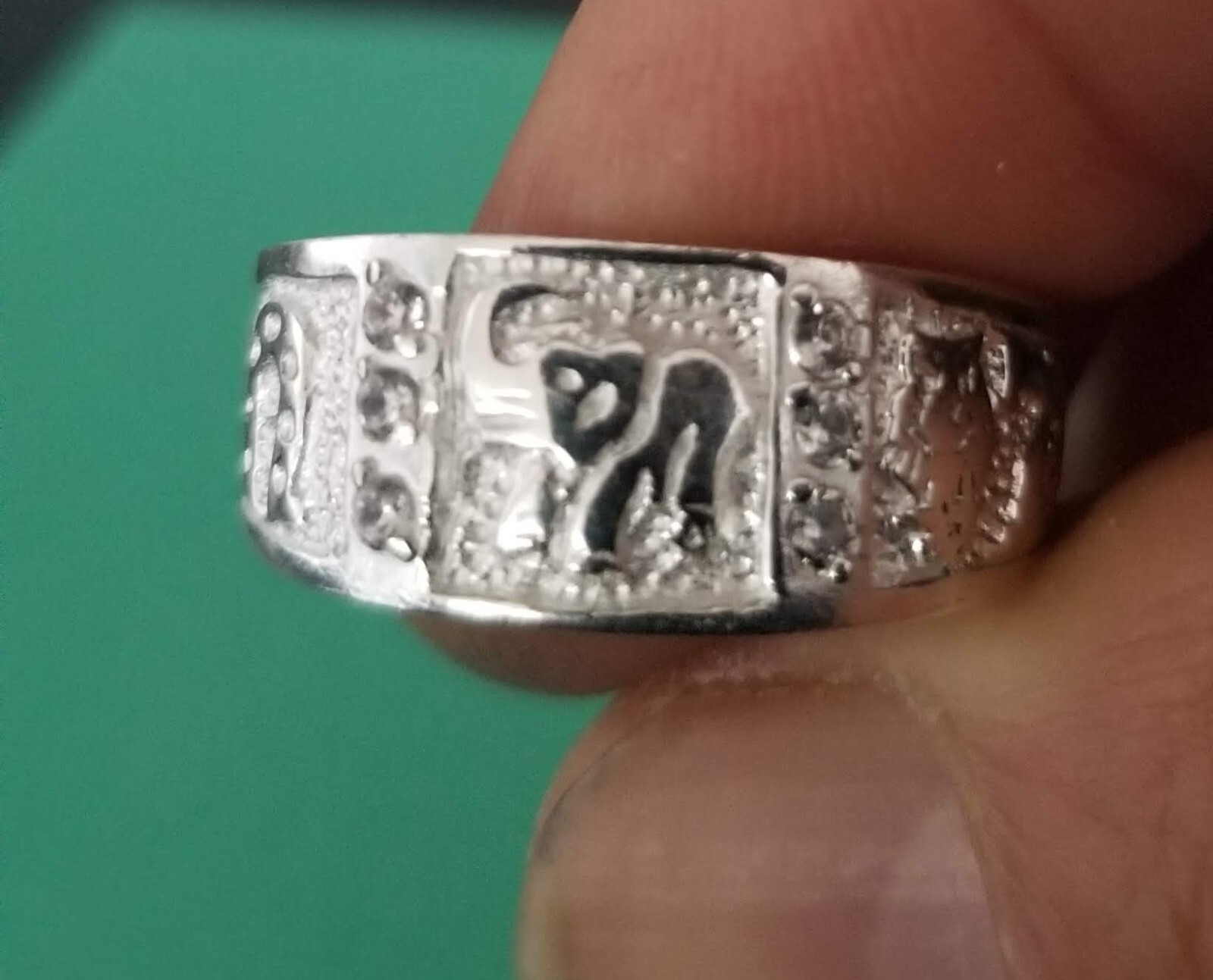 anillo de Plata 925 de la Buena suerte medida #9 o #10 unisex Plata MX marcada