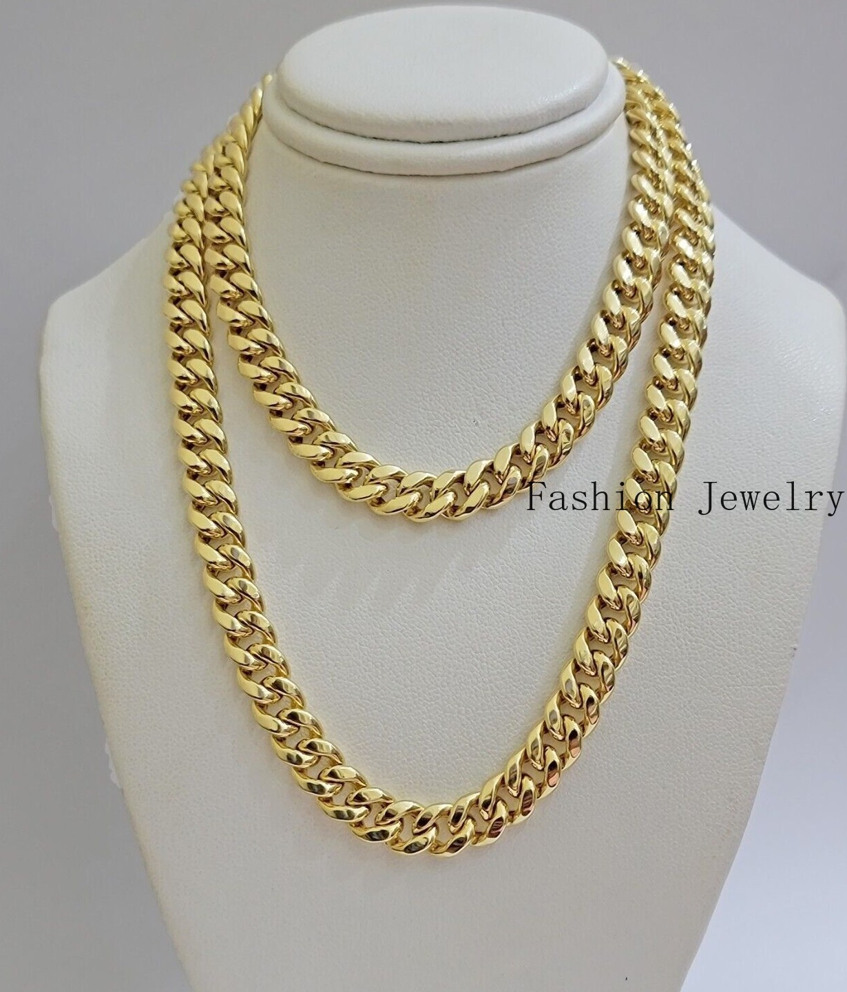 Mens 14k Gold Chain 8mm Miami cuban Link 18 – 30 Inch REAL 14KT Yelllow Gold