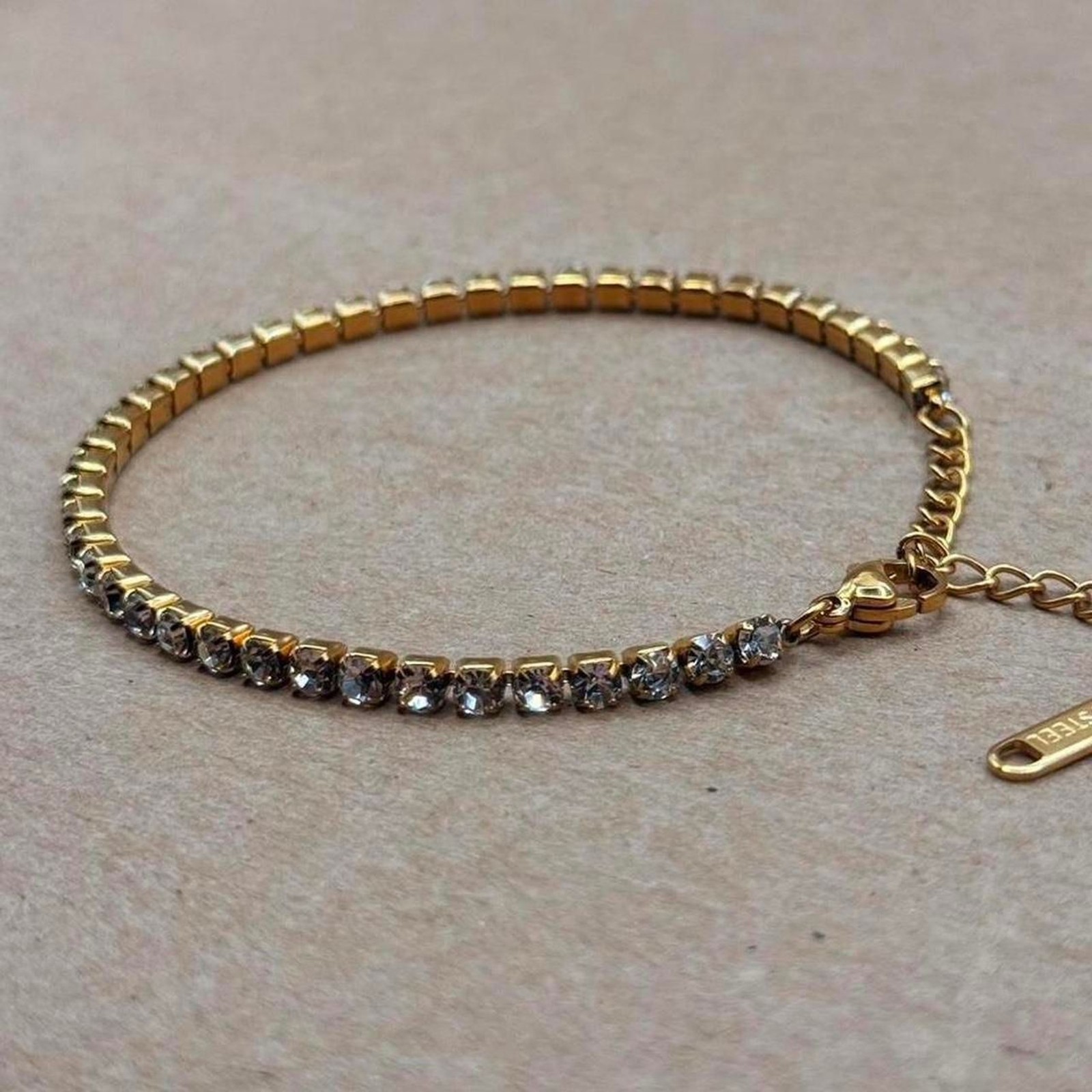 Gold Tennis Bracelet CZ Crystal Dainty Stackable Chain Bracelet Gift