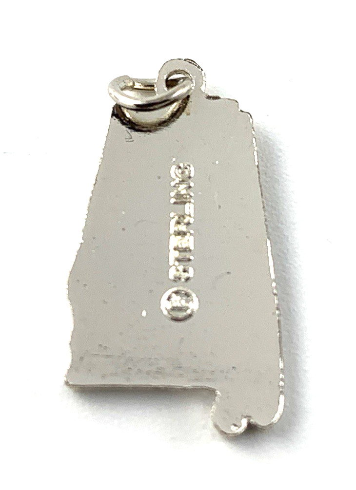Alabama State Charm Enamel | Sterling Silver | Yellow | 5/8″ | New Old Stock