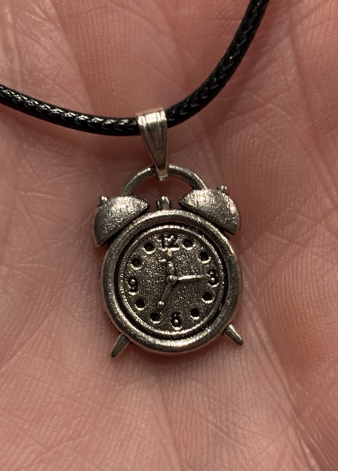 Handmade Silver Clock Necklace Steampunk /boho/ Artistic Clock Jewelry Gift