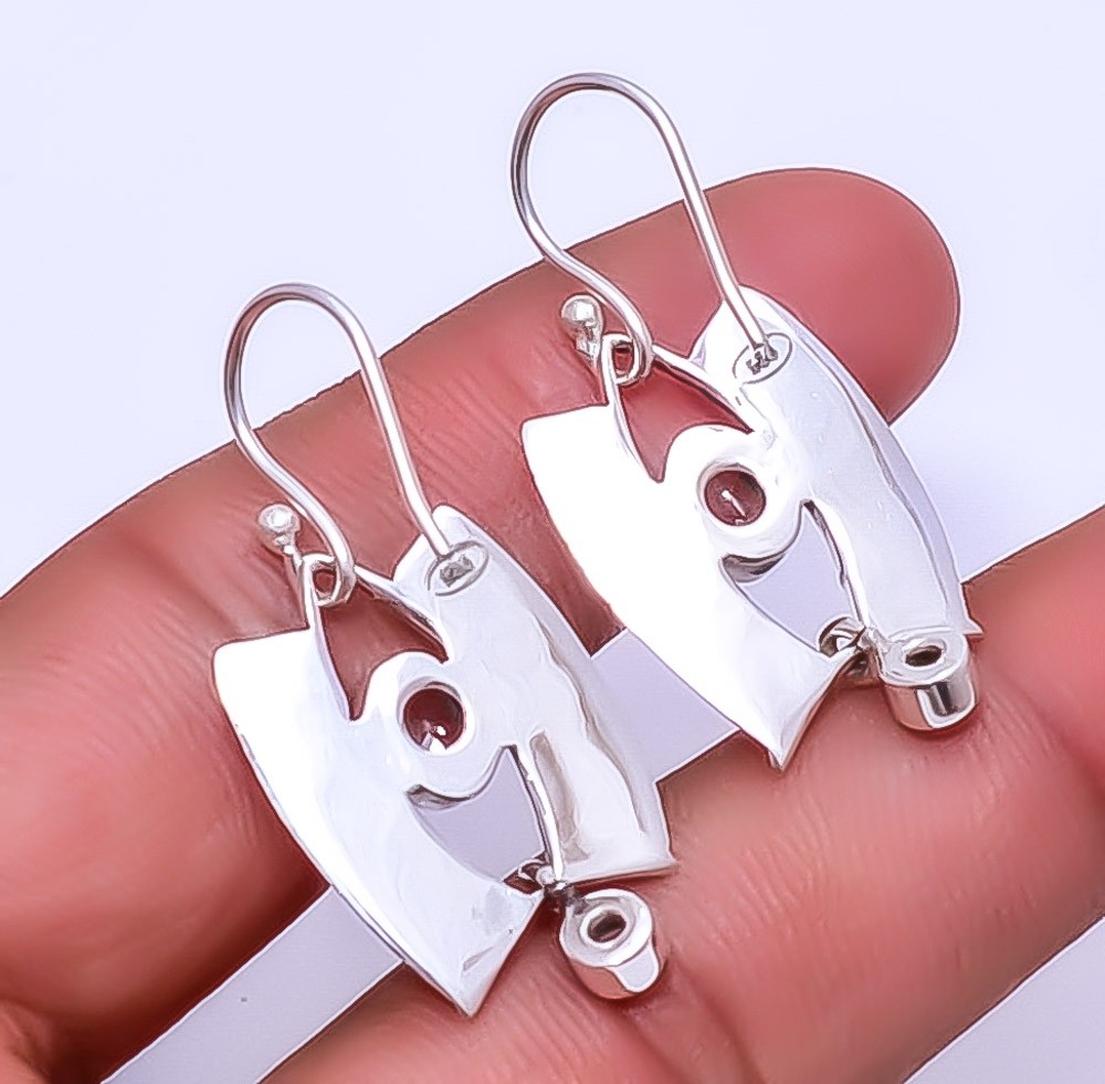 White Topaz Handmade 925 Sterling Silver Earring 1.56″ E32410341, Christmas Gift