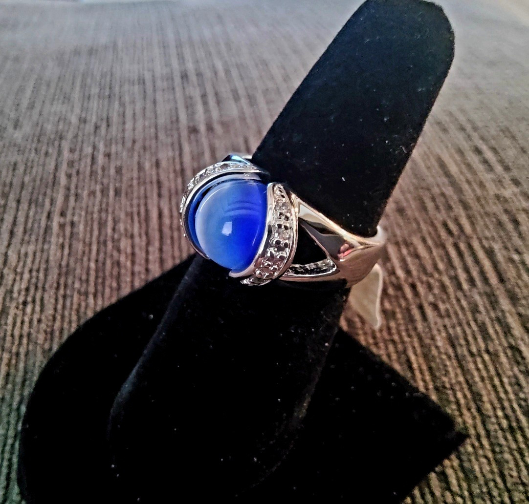 Park Lane Vault RING – Silver Band w/Swarovski + 3 Different Centers – SZ 10