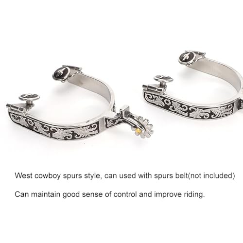 1 Pair Horse Spurs, Boot Spurs for Men Women, Stainless Steel West Cowboy