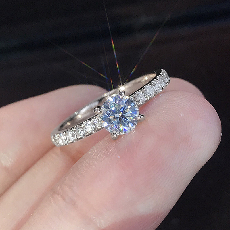 Elegant 925 Silver Filled,Gold Ring Cubic Zircon Wedding Jewelry Sz 6-10