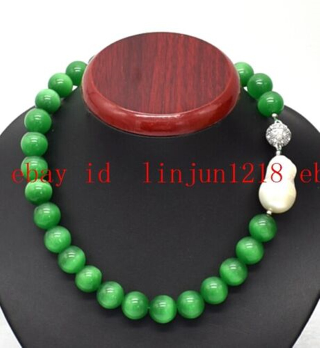 Rare Huge 14mm Amethyst Aquamarine Gemstone White Baroque Pearl Necklace 18 in