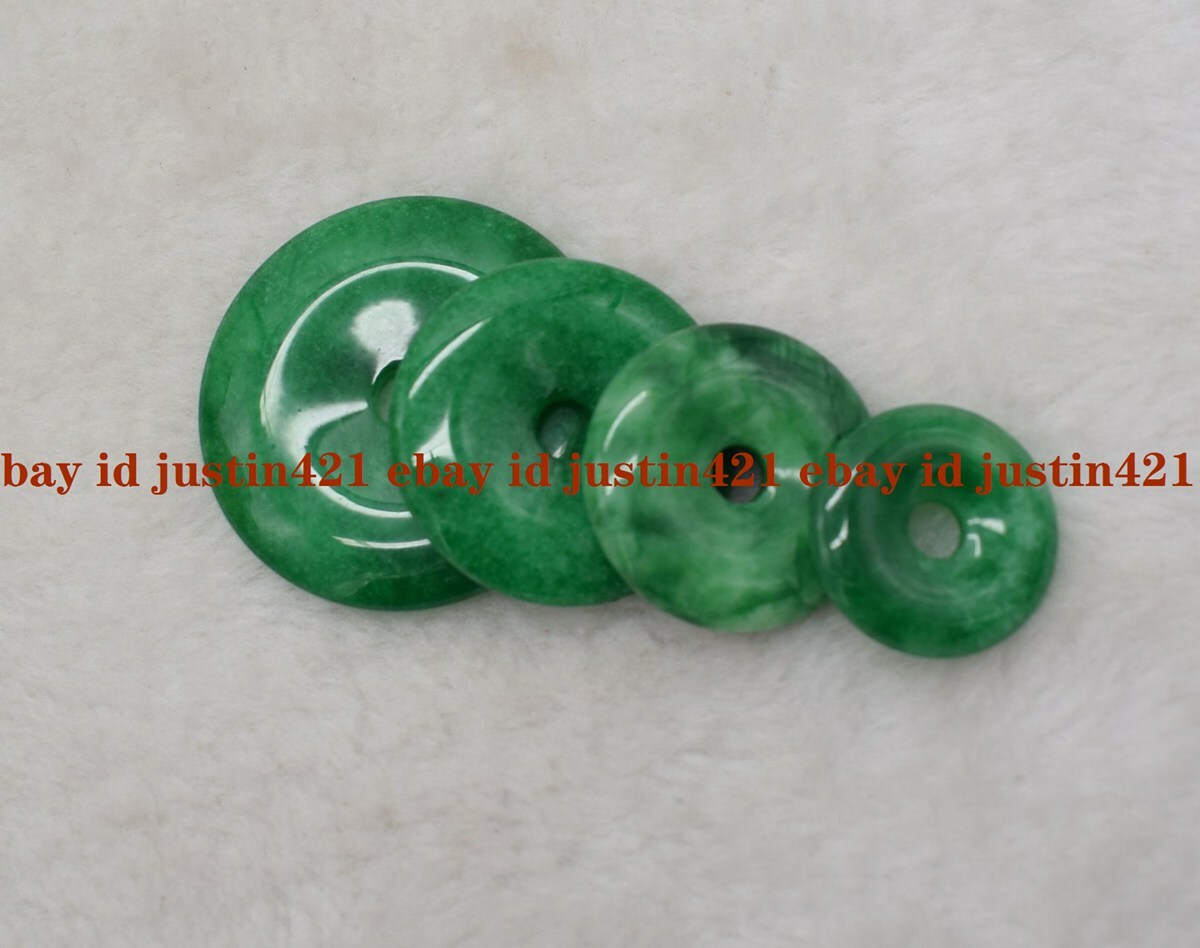 Natural Green Jade Jadeite Circle Donut Pendant Jewelry Anniversary Gift Lucky