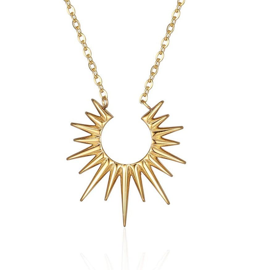 1Pcs Sun Pendant Choker, Elegant Open Short Necklace, Unisex Alloy