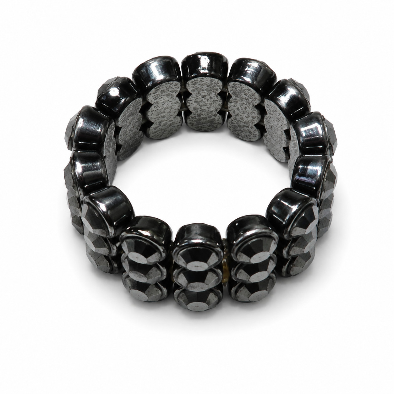 Black Crystal Pave Stretch Dome Ring Elastic Adjustable Costume