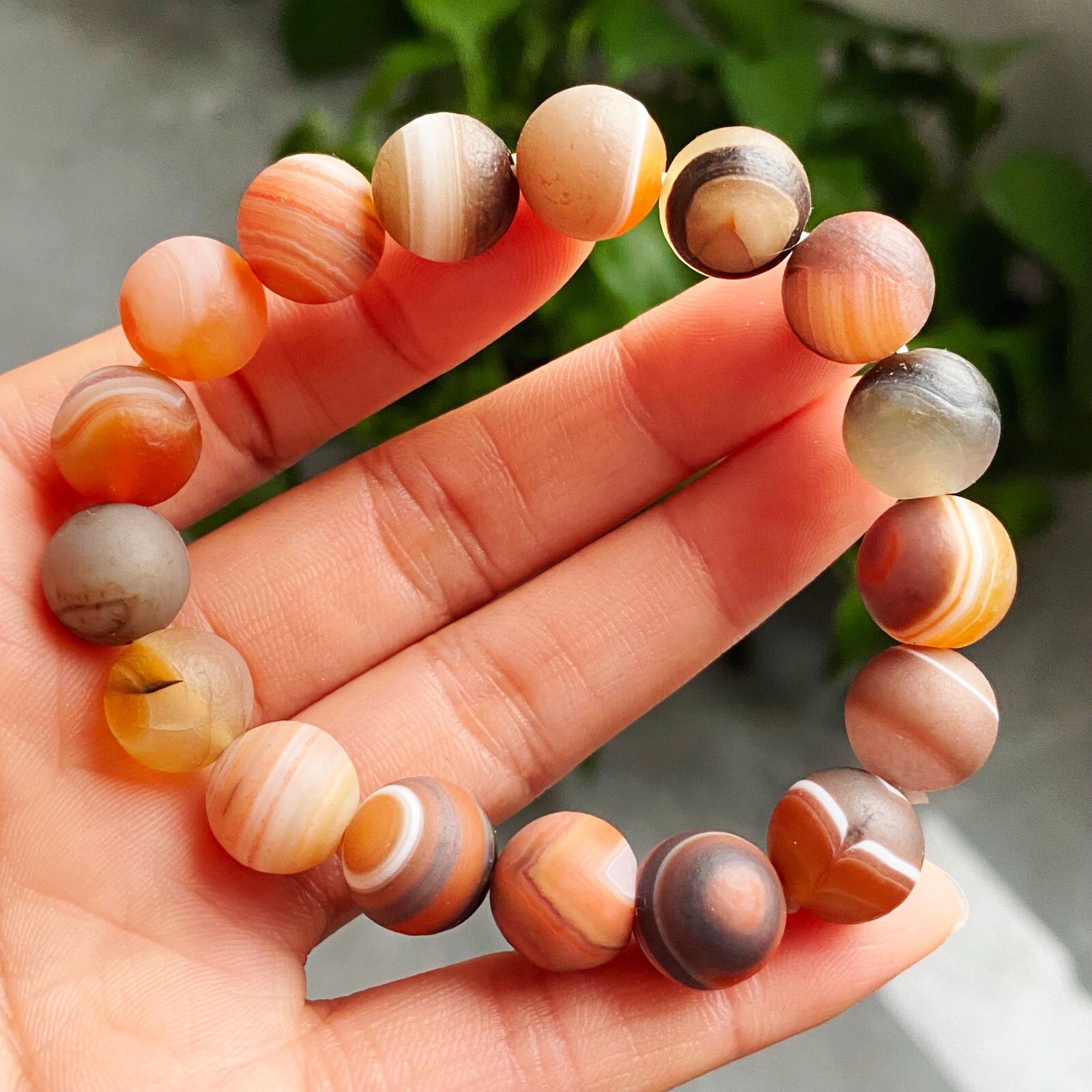 11.8-12mm Natural Red Gobi Agate Eyes Agate/stone Madagascar Beads Bracelet 1565