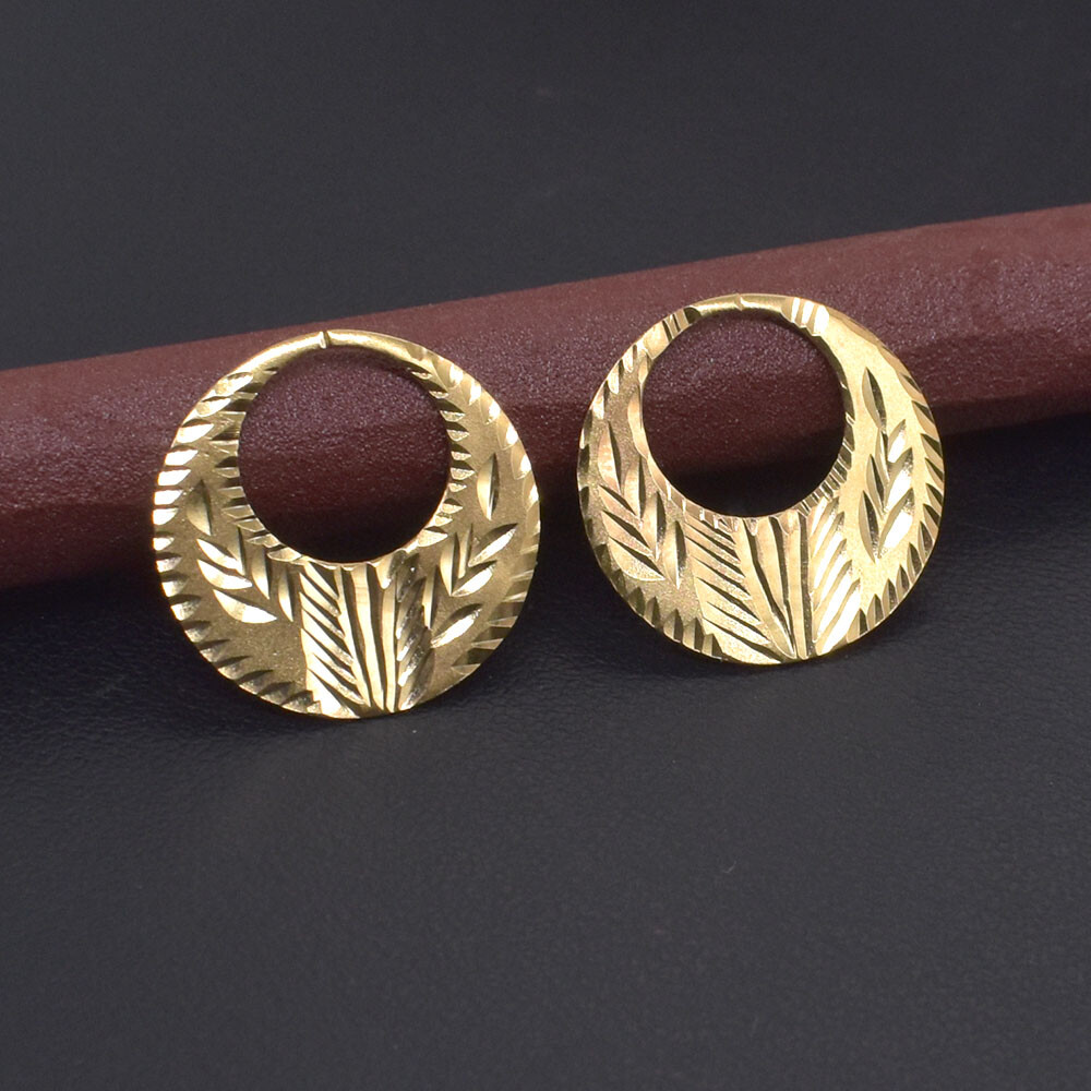 CLASSIC PUNJABI NATTIYAN 22 K GOLD PLATED EARRING FOR MEN BOYS 1 Pcs g895