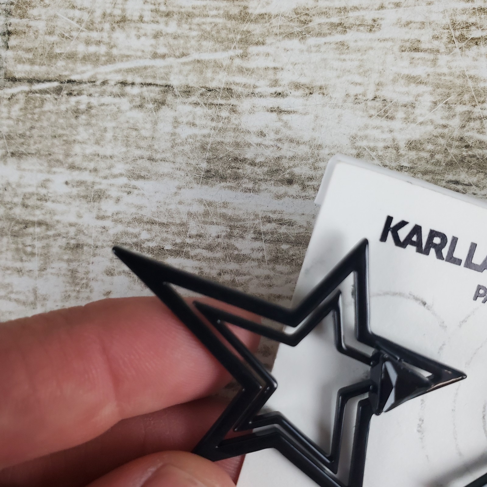 Karl Lagerfeld Paris Black Star Earrings Cutout