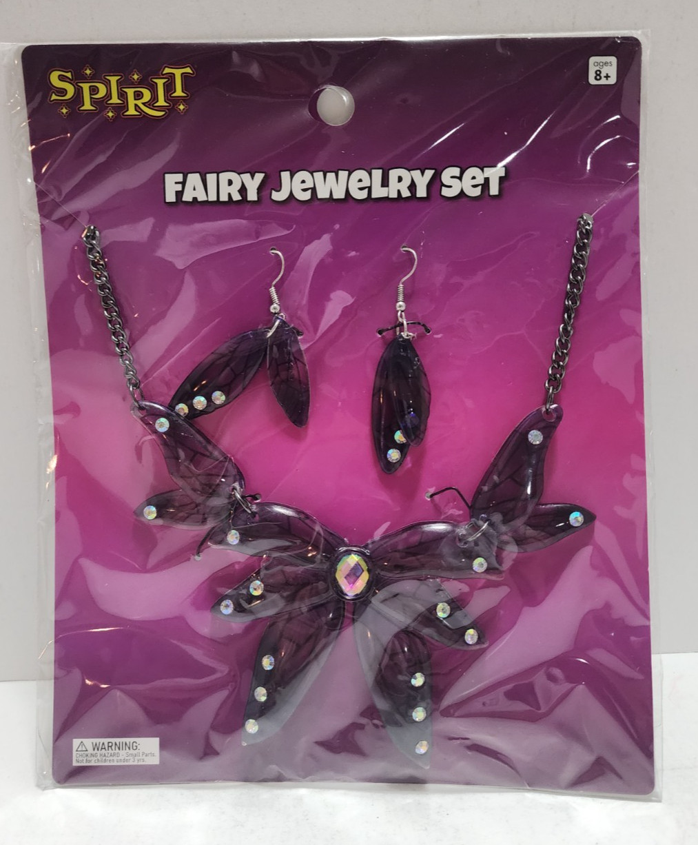 Spirit Halloween Fairy Jewelry Set Earrings Necklace Costume Cosplay Brand New