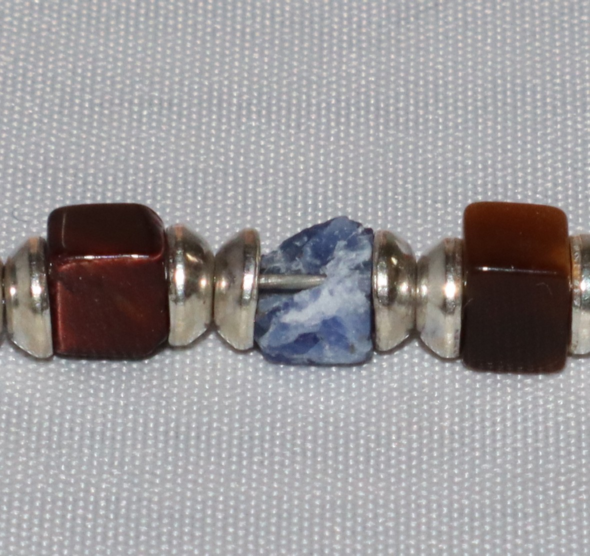 Silpada Silver Multi Stone Cube Bead Toggle Clasp Bracelet B0817 – damaged