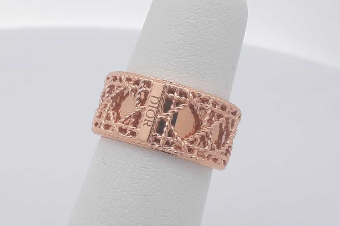 Christian Dior My Dior Cannage 18k Rose Gold Ring 5.6 Grams Size 49 Eb0326loxzsa