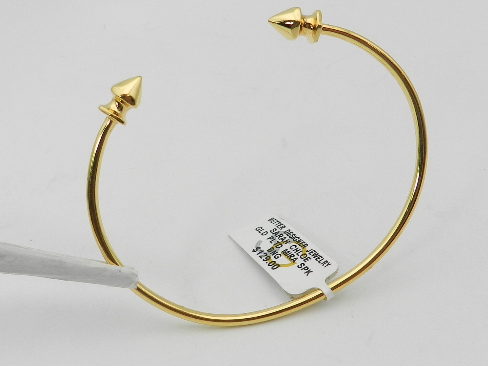 Sarah Chloe Polished Cuff Bangle Bracelet 18K Gold over Sterling Silver