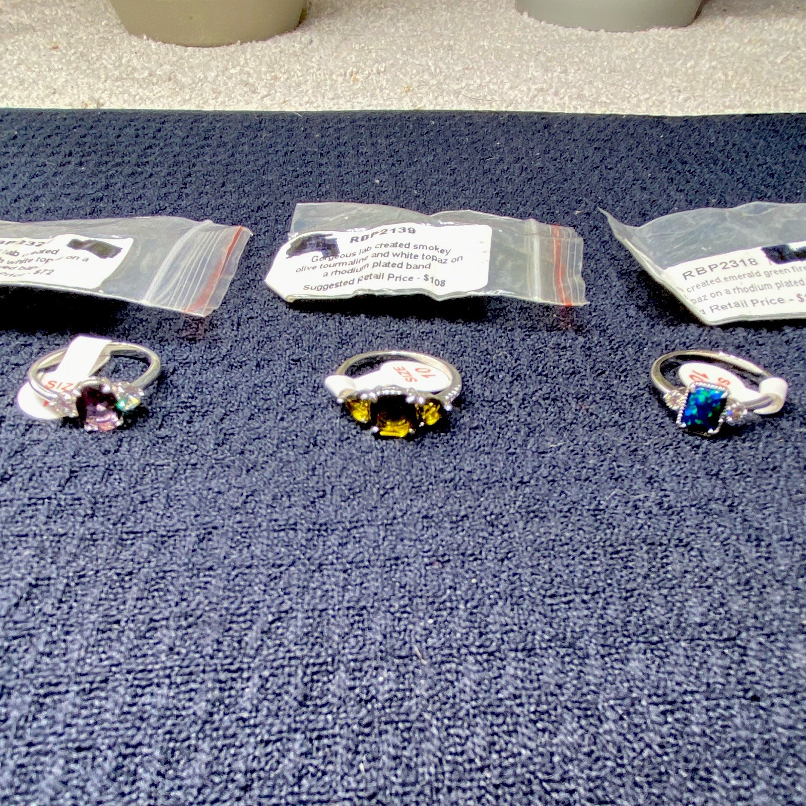 Ring Bomb Party 3 ring lot size 10. Cocktail rings. See pics for descriptions