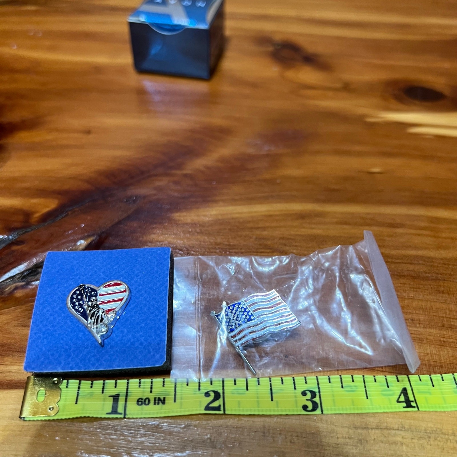 Vintage NOS Brooch Lapel Pins Avon Heart USA Flag Statue Liberty & USA Flag Pin