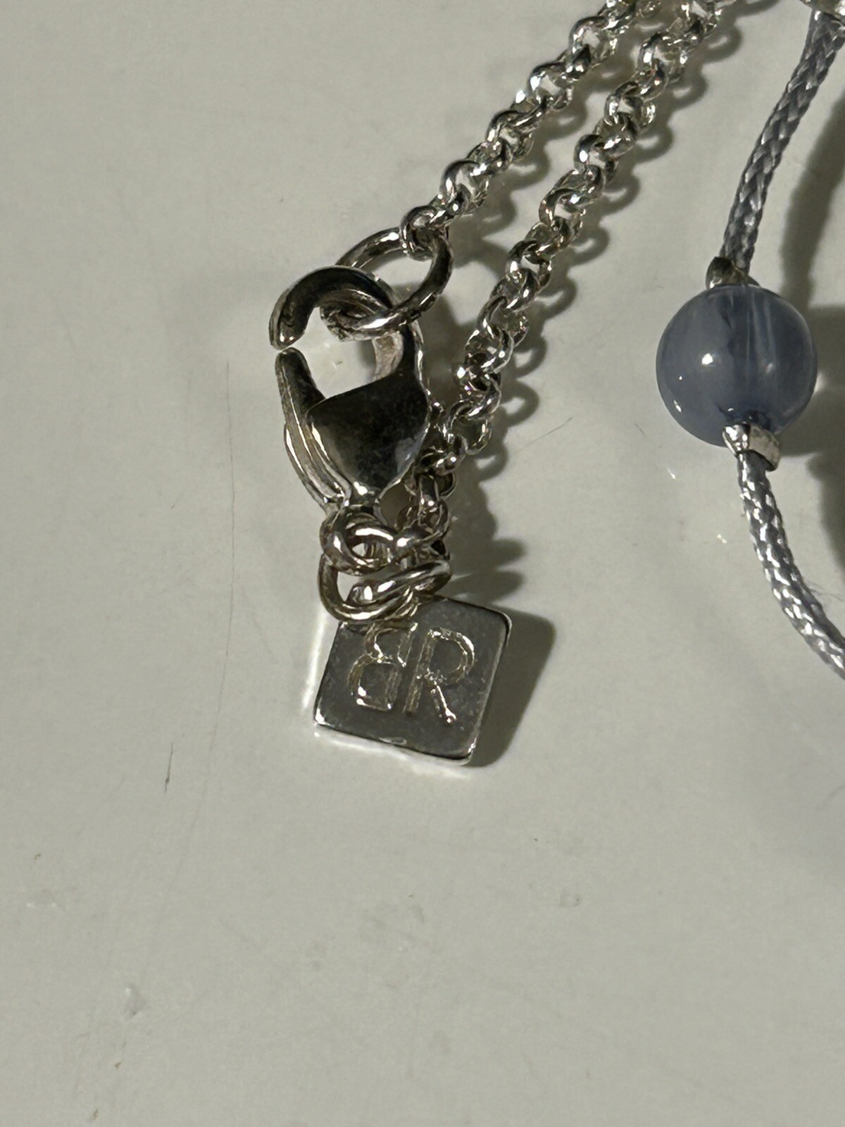 Banana Republic Silver and Blue Tones Beaded Necklace 38 Inches